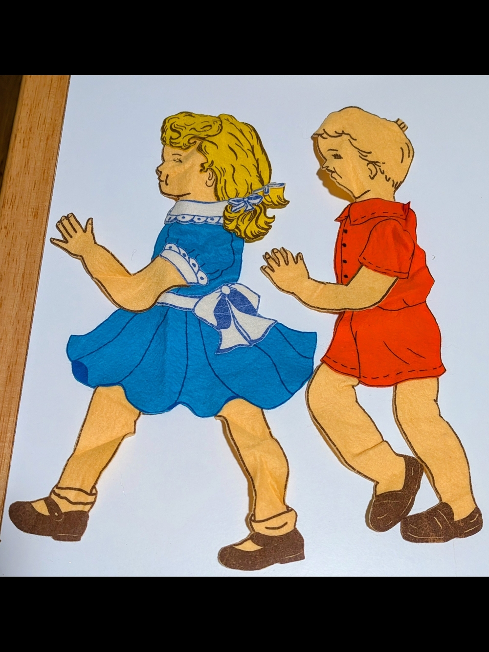 Blue & Red Vintage-Style Flannel Board Children Set - Unbranded